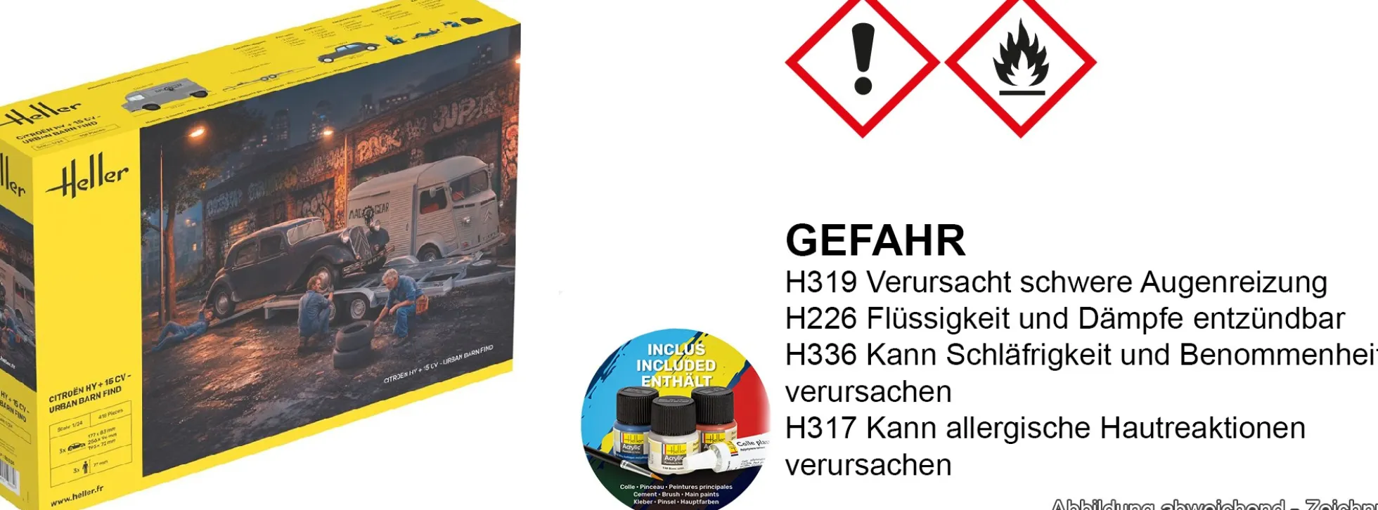 Heller 52335 Citroen HY + 15 CV Scheunenfund | Starter-Kit | Auto Bausatz 1:24