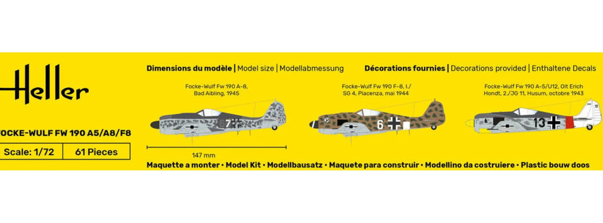 Heller 80235 Focke-Wulf 190 A5/A8/F8 | Flugzeugmodell Bausatz 1:72