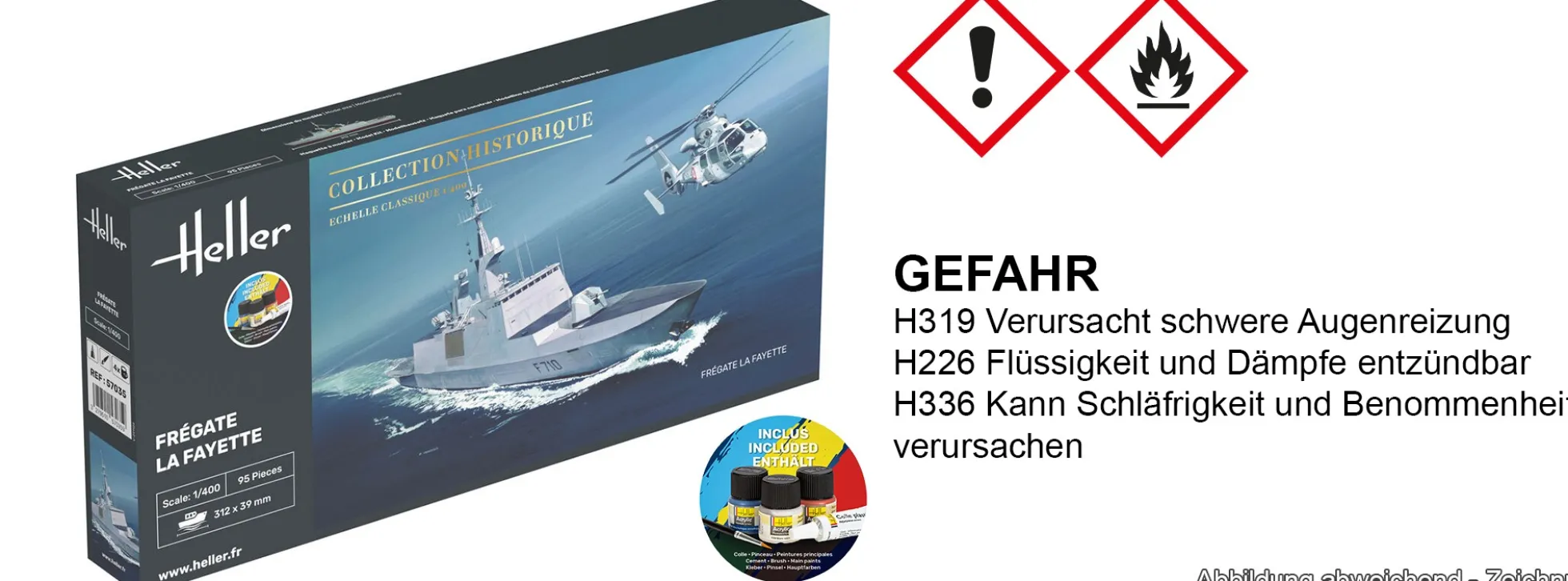 Heller 57035 Fregate La Fayette Starter-Kit | Schiff Bausatz 1:400