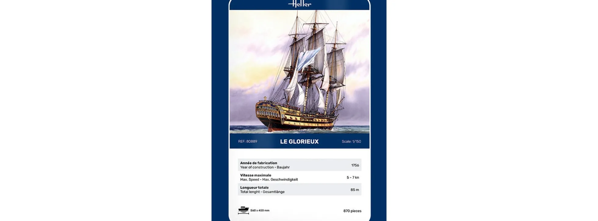 Heller 80889 Le Glorieux Blaues Geschwader | Schiff Bausatz 1:150