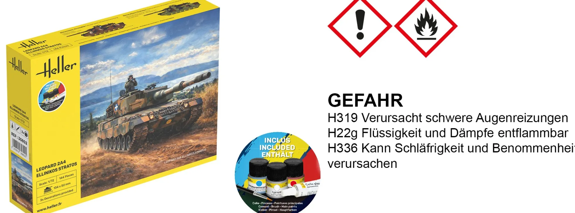 Heller 35802 Leopard 2A4 - Ellinikos Stratos | Starter-Kit | Militär Bausatz 1:72