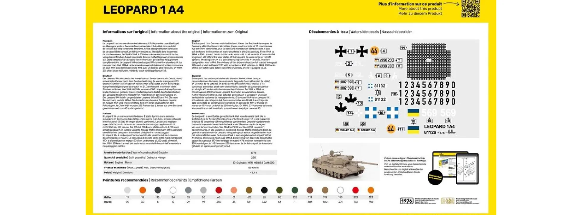 Heller 81126 Leopard 1A4 | Panzer Bausatz 1:35