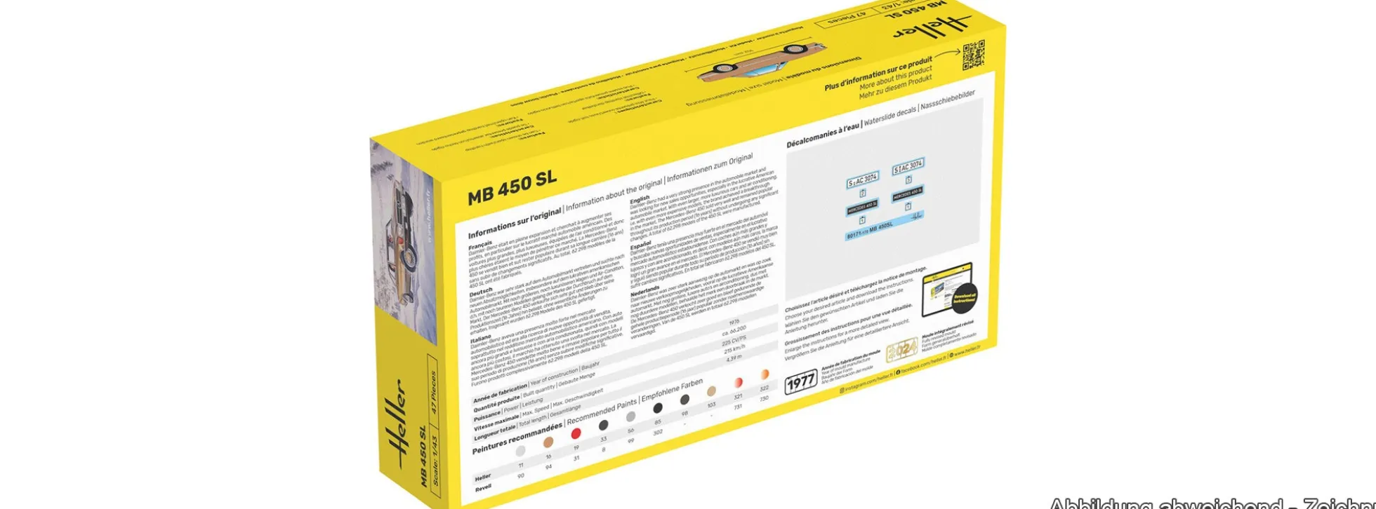 Heller 56171 Mercedes-Benz 450SL Starter-Kit | Auto Bausatz 1:43