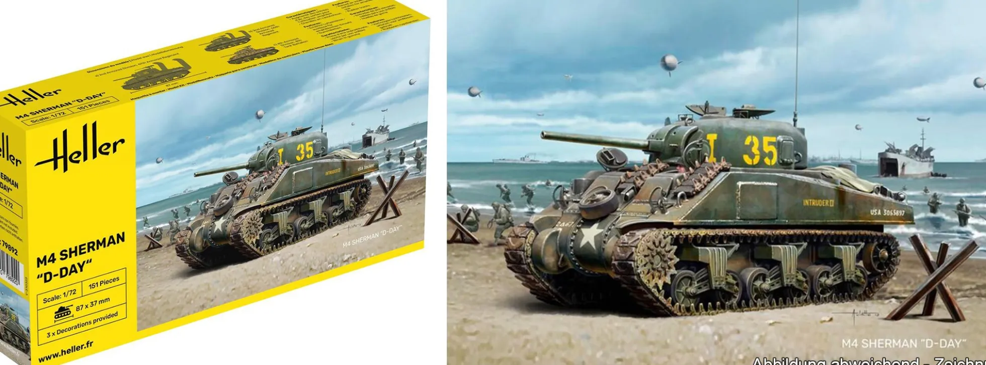 Heller 79892 M4 Sehrman D-Day | Militär Bausatz 1:72