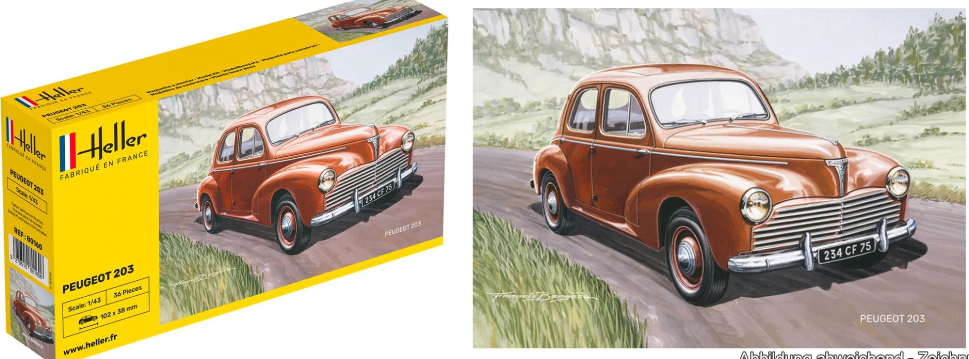Heller 80160 Peugeot 203 | Auto Bausatz 1:43