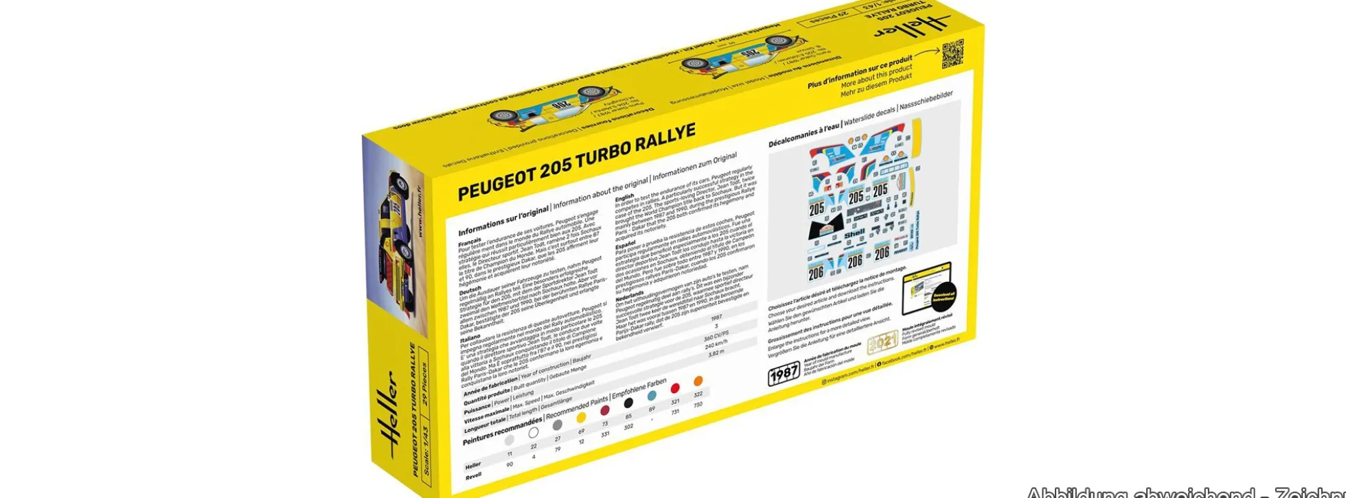 Heller 80189 Peugeot 205 Turbo Rally | Auto Bausatz 1:43