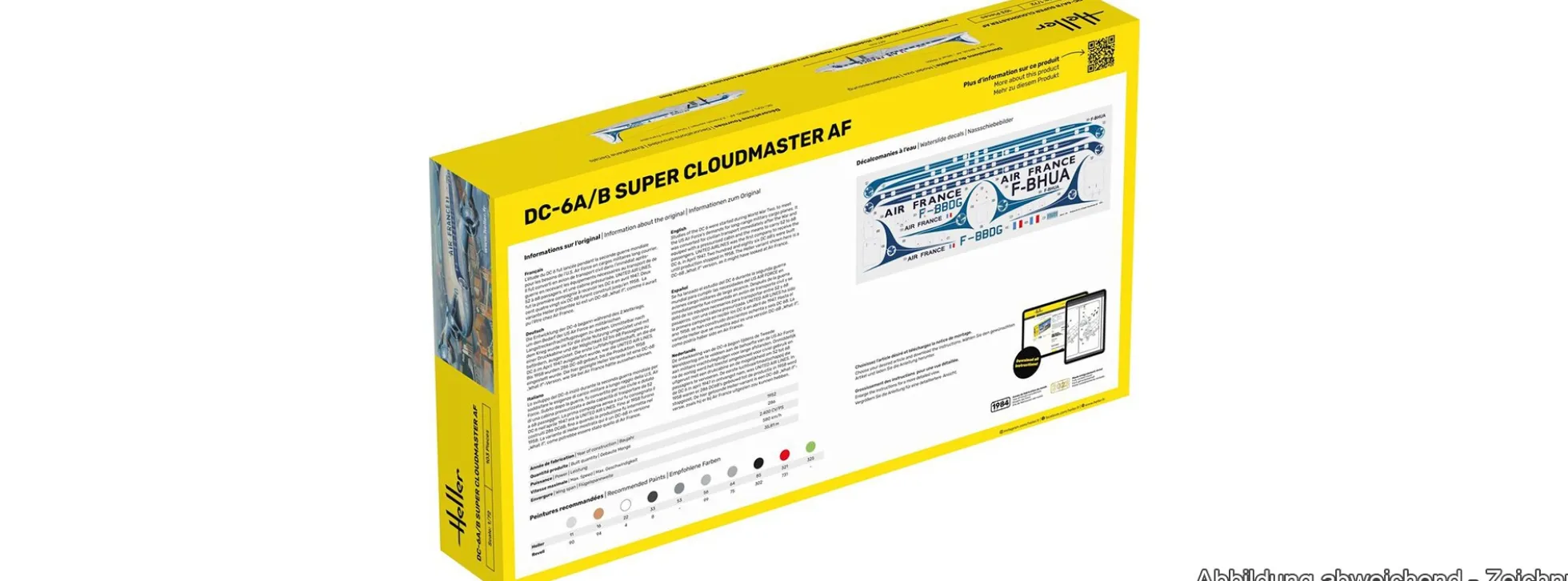Heller 56315 Starter-Kit DC6 Super Cloudmaster AF | Flugzeug Bausatz 1:72