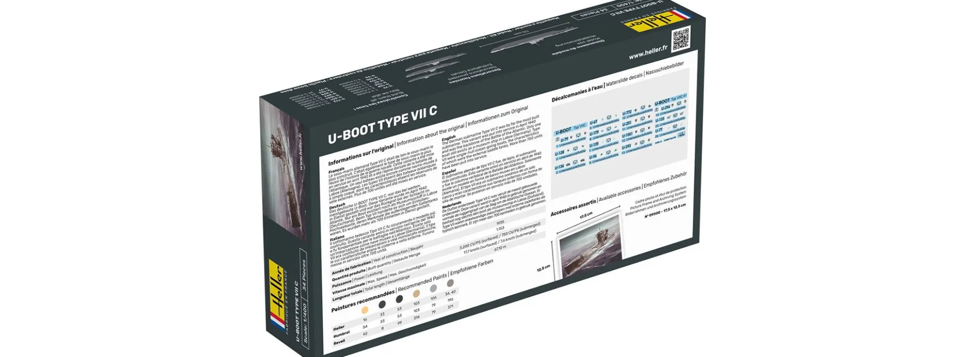 Heller 57002 U-Boot Type VII C | Starter-Kit | U-Boot Bausatz 1:400