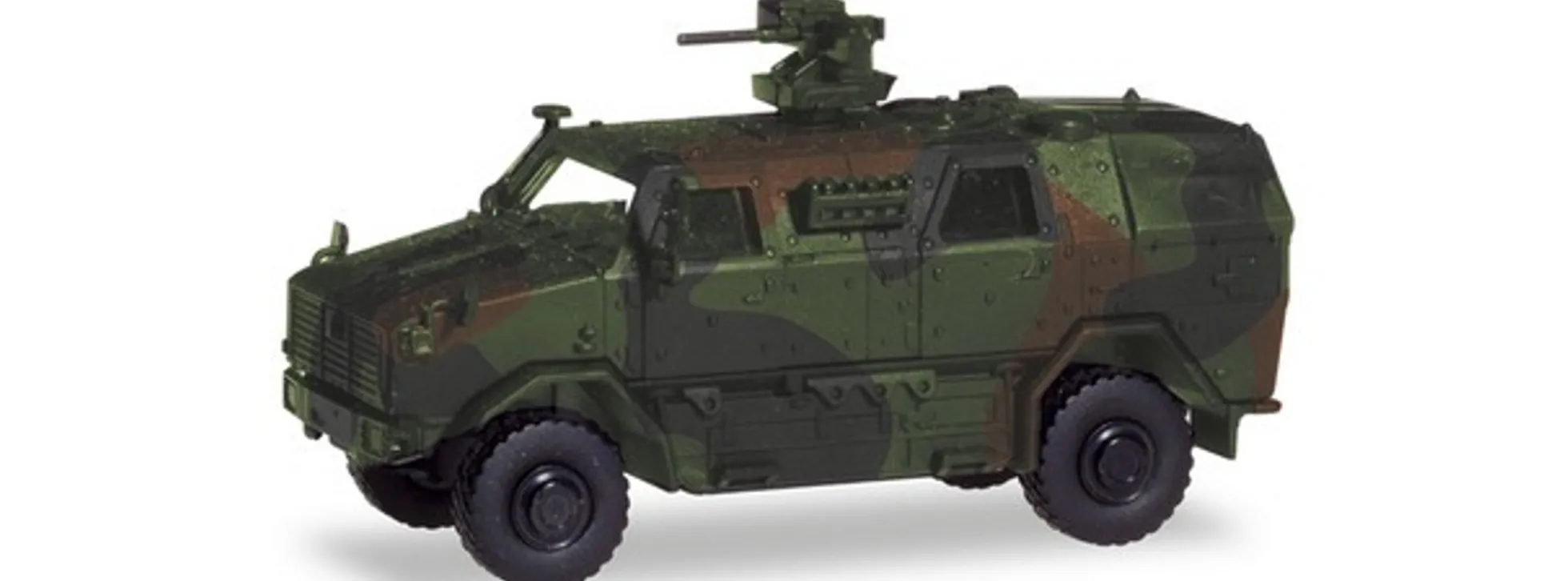 herpa 746380 AFT Dingo mit FLW 200 dekoriert Tarnlackierung Militärmodell 1:87