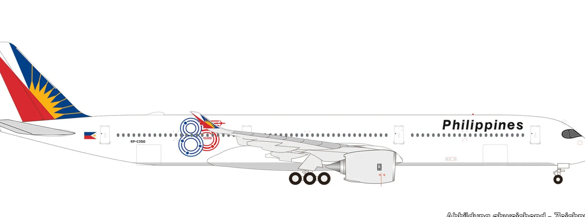 herpa 539302 Airbus A350-1000 85 Jahre Philippine Airlines | WINGS 1:500