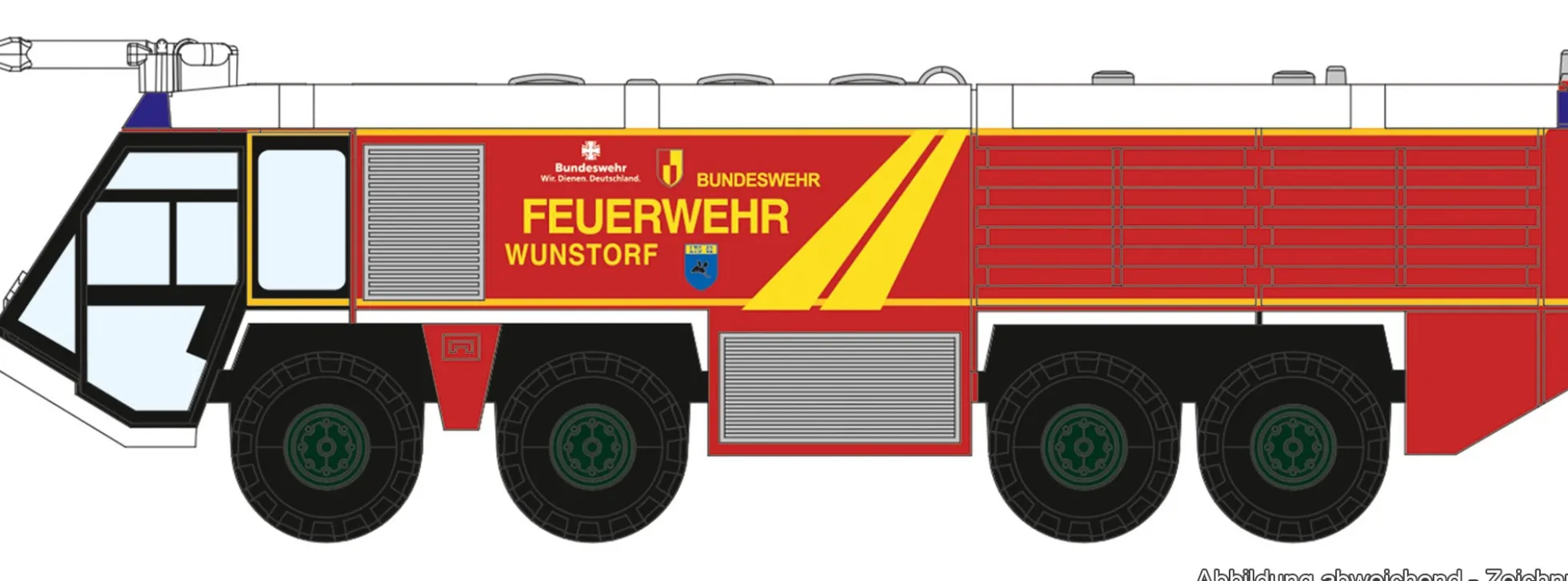 herpa 574167 Airport Fire Engine Bundeswehrfeuerwehr - LTG 62 Wunstorf | Blaulichtmodell 1:200