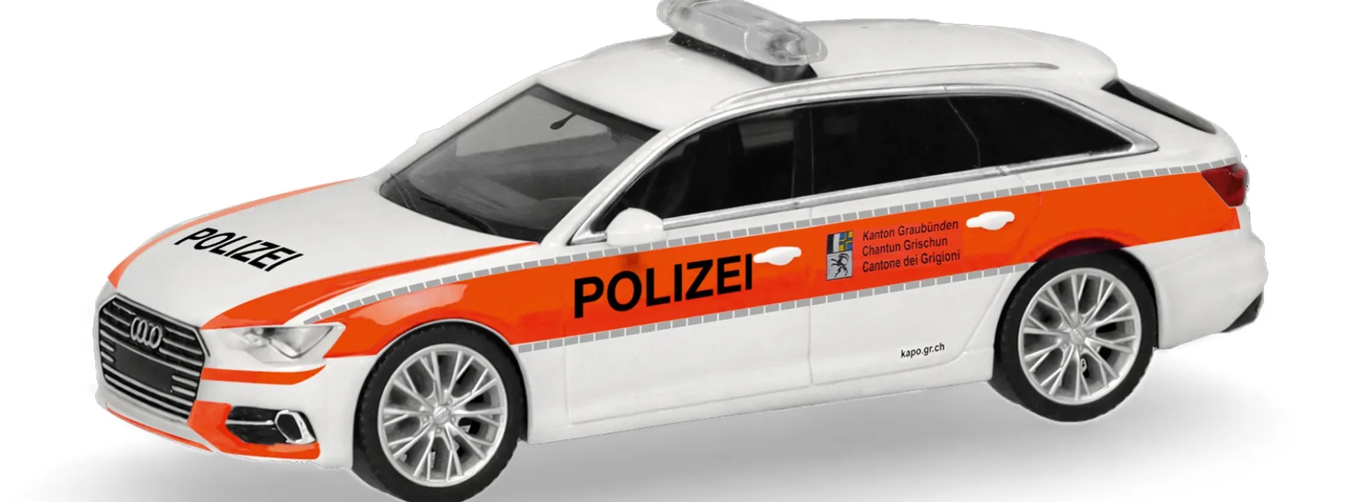 herpa 099370 Audi A6 Avant Polizei Graubünden | Blaulichtmodell 1:87