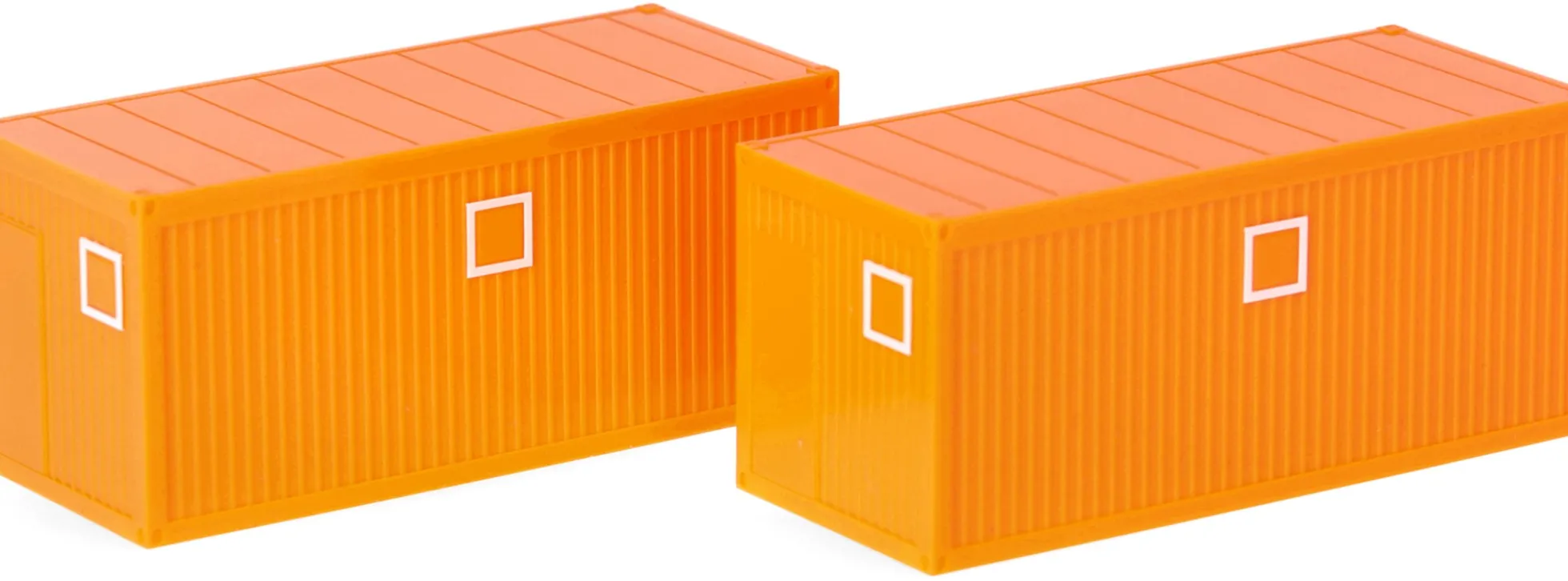 herpa 053600-004 Baucontainer 20ft kommunalorange 2 Stück Zubehör 1:87