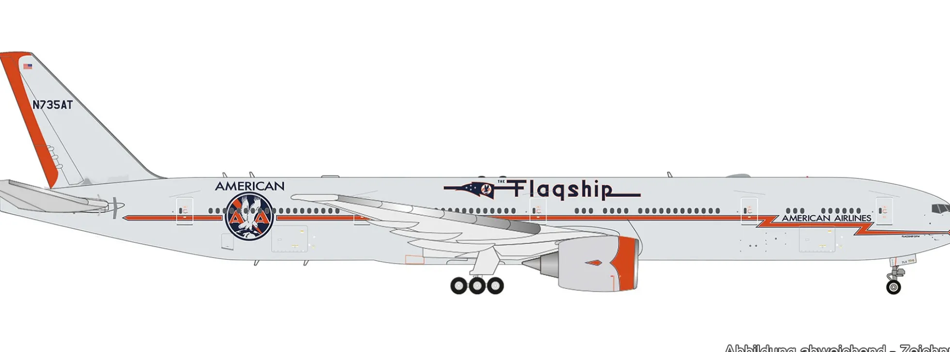 herpa 539173 Boeing 777-300ER American Airlines Boeing Flagship Heritage Livery | WINGS 1:500