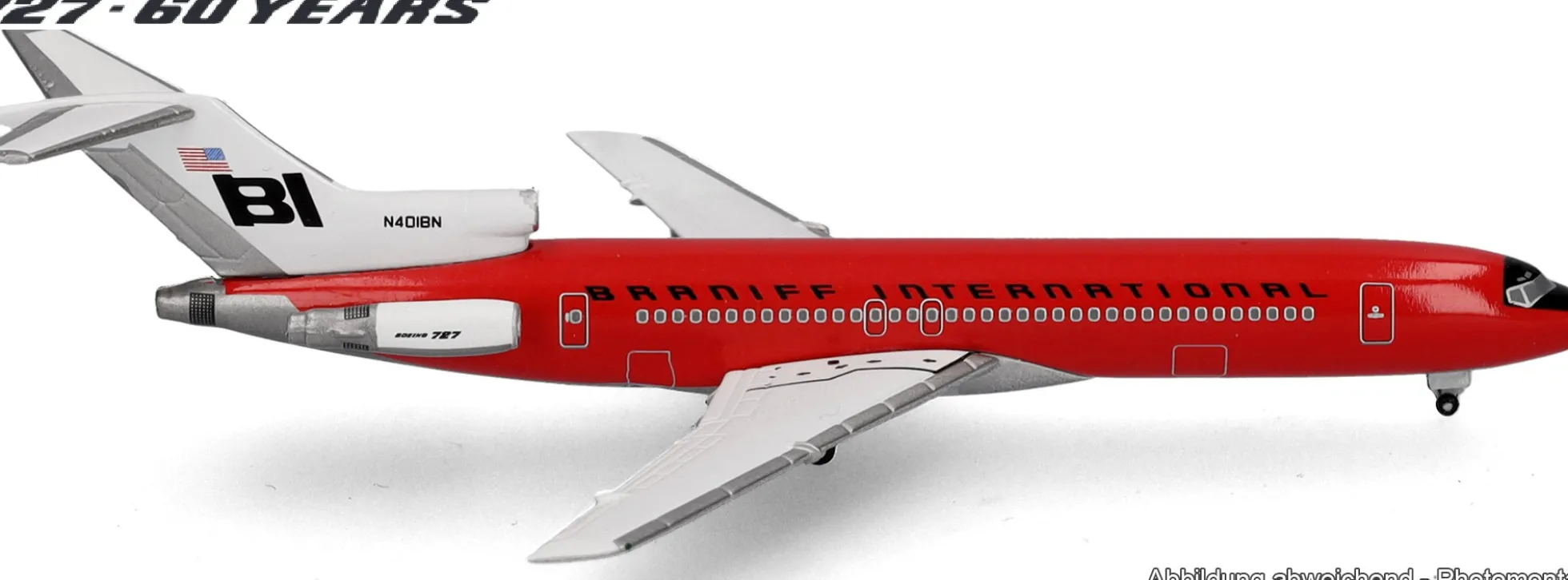 herpa 537551 Boeing 727-200 - Solid Red - Braniff | WINGS 1:500