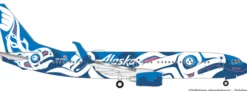 herpa 537643 Boeing 737-800 - Xaat Kwaani Lachsmenschen - Alaska Airlines | WINGS 1:500