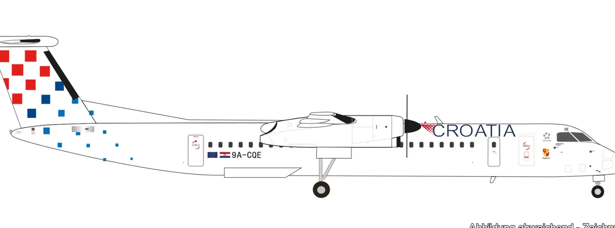 herpa 573108 Bombardier Q400 Croatia Airlines | WINGS 1:200