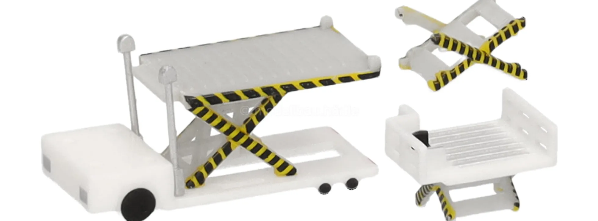 herpa 520621-001 Containerlader weiß | 2 Stück | Flughafenzubehör Bausatz 1:500
