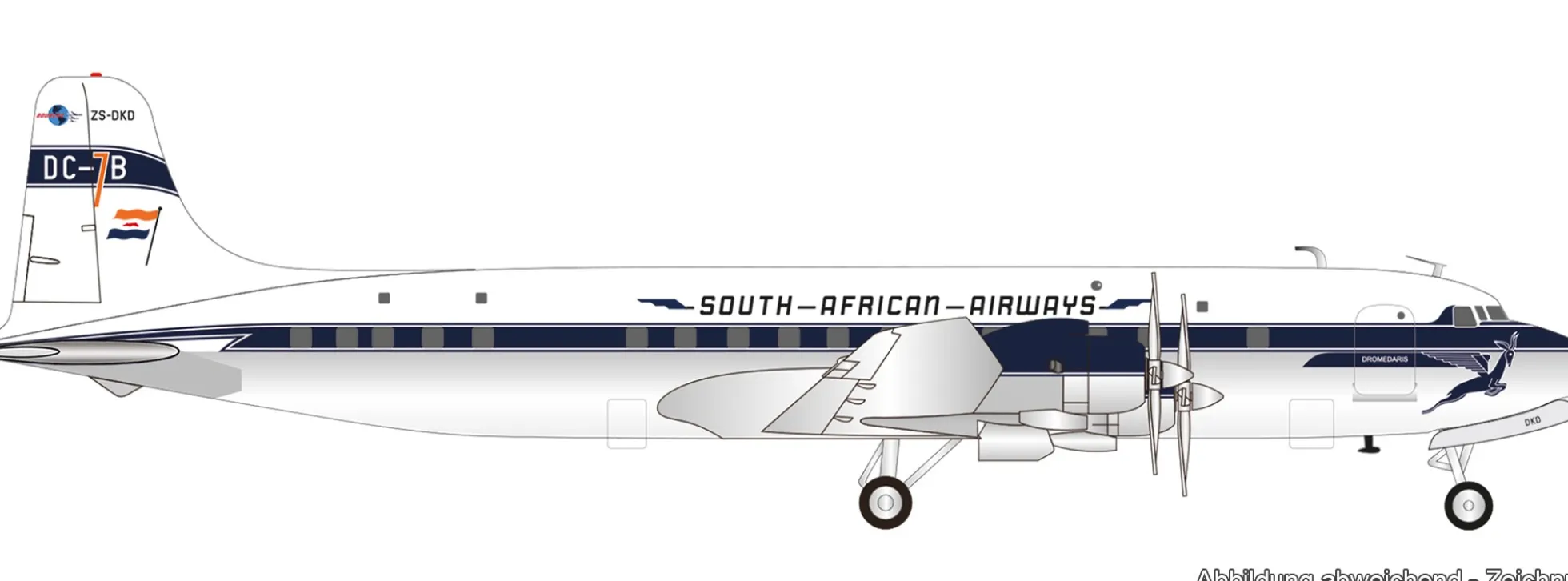herpa 574006 Douglas DC-7B mit Satteltanks Dromedaris | WINGS 1:200