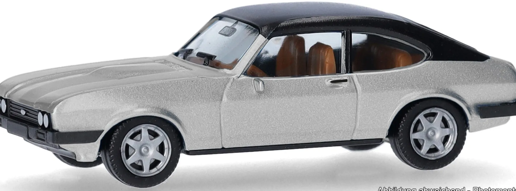 herpa 430807-003 Ford Capri Vinyldach stratossilber | Modellauto 1:87
