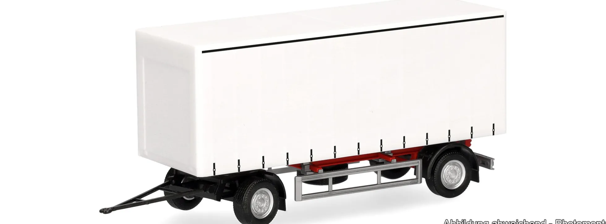 herpa 077156 Gardinenplanen-Anhänger 7,45 m 2-achs mit U-Schutz offen | Anhänger-Modell 1:87