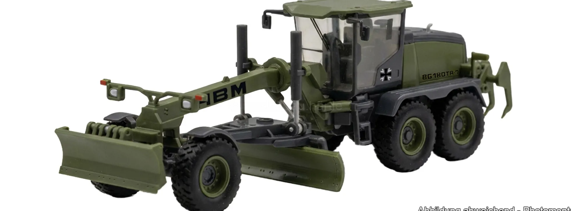 herpa 747400 HBM-Nobas Grader BG 180 TA-7 - olivgrün matt | Militärmodell 1:87