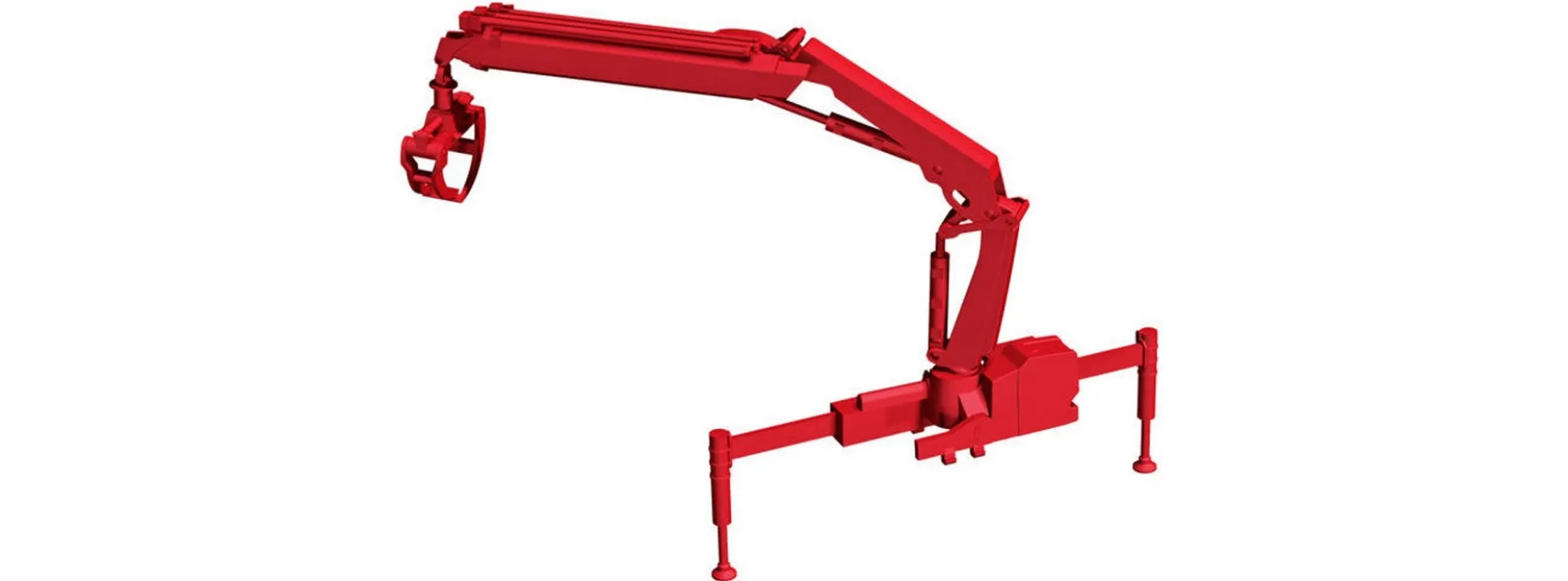 herpa 054140 Hiab Ladekran X-HIPRO 232 E-3 mit Greifer rot Zubehör 1:87