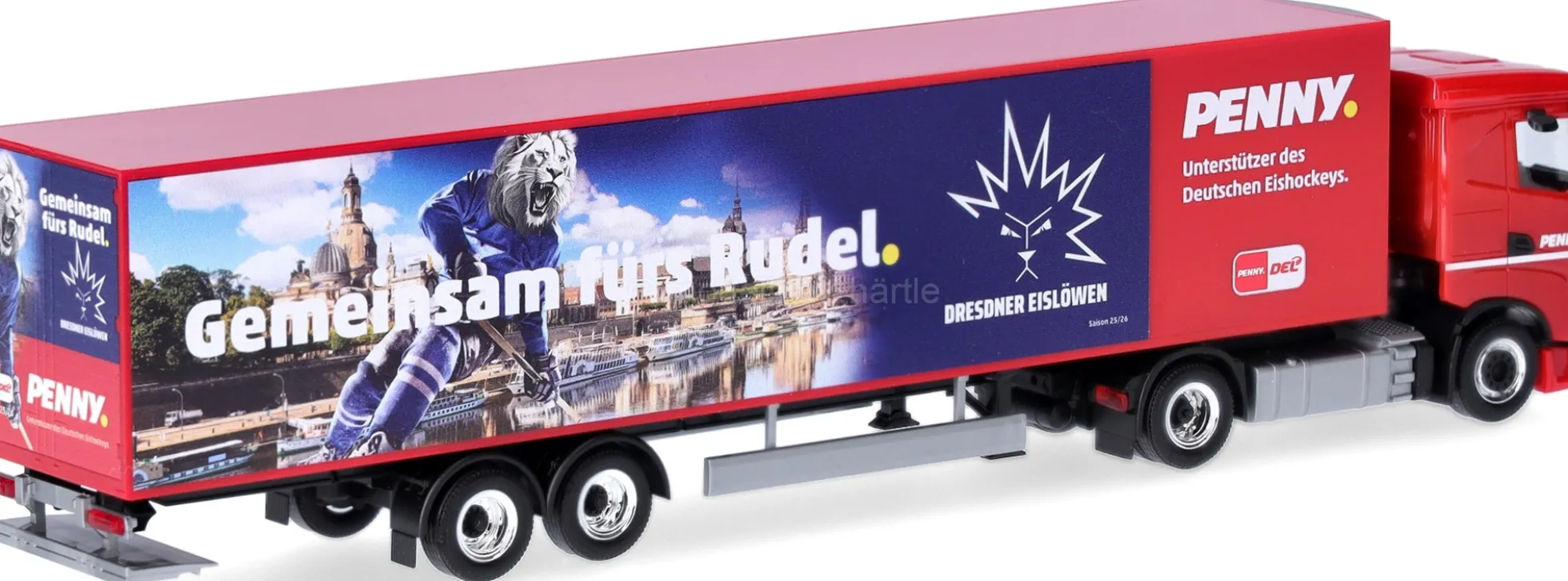 herpa 962032 Iveco S-Way Kühlkoffersattelzug PENNY DEL Dresdner Eislöwen LKW-Modell 1:87
