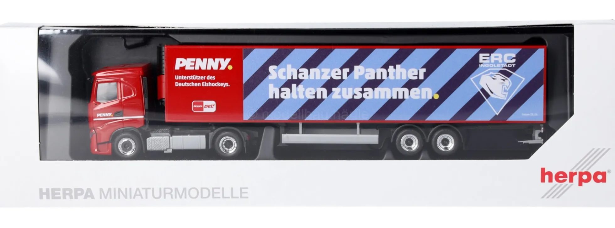 herpa 962056 Iveco S-Way Kühlkoffersattelzug PENNY DEL ERC Ingolstadt LKW-Modell 1:87