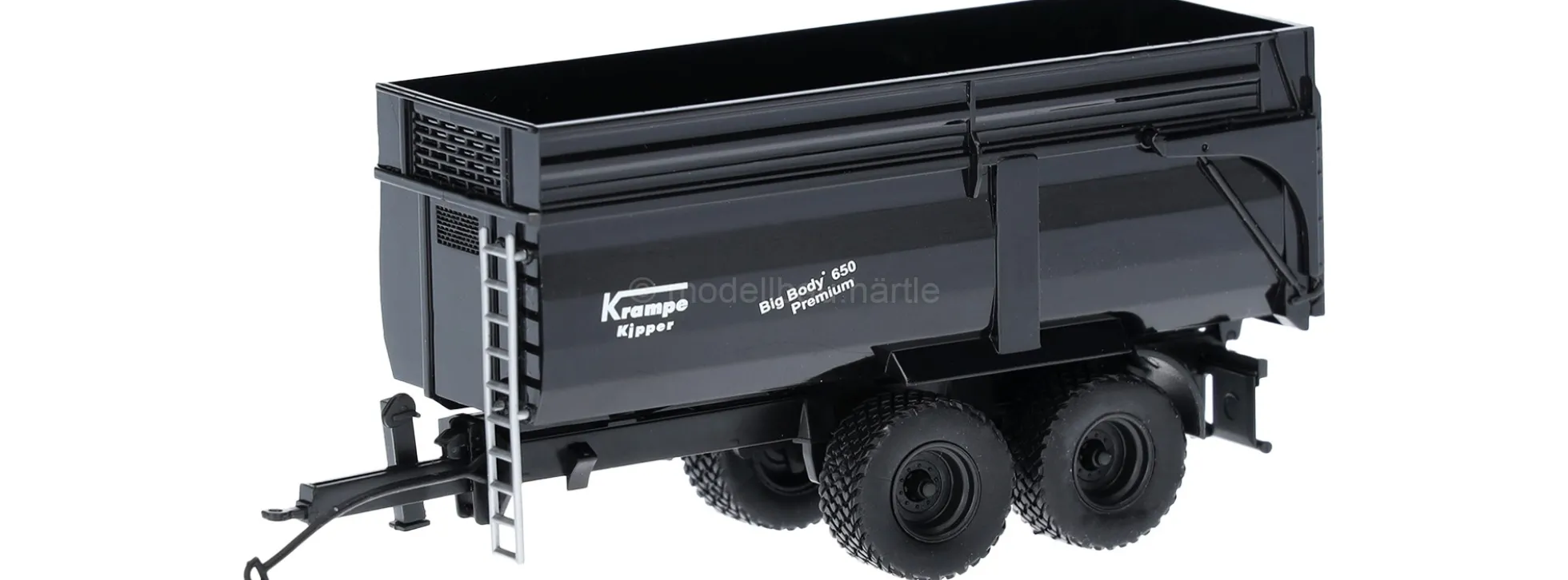 herpa 077095 Krampe Kippmuldenanhänger BigBody 650 schwarz | Agrar-Modell Zubehör 1:87