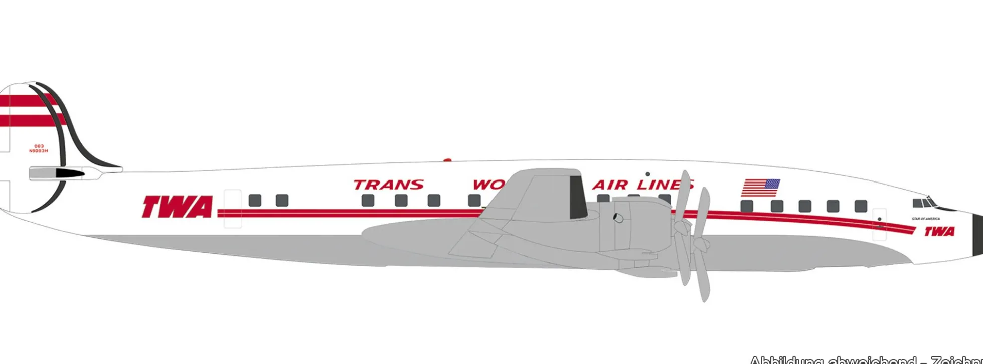 herpa 539364 Lockheed L-1649A Jetstream TWA - Trans World Airlines | WINGS 1:500