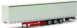 herpa 077064 Lowlinergardinenplanenauflieger 15 Meter 3achsig weiss Aufliegermodell 1:87