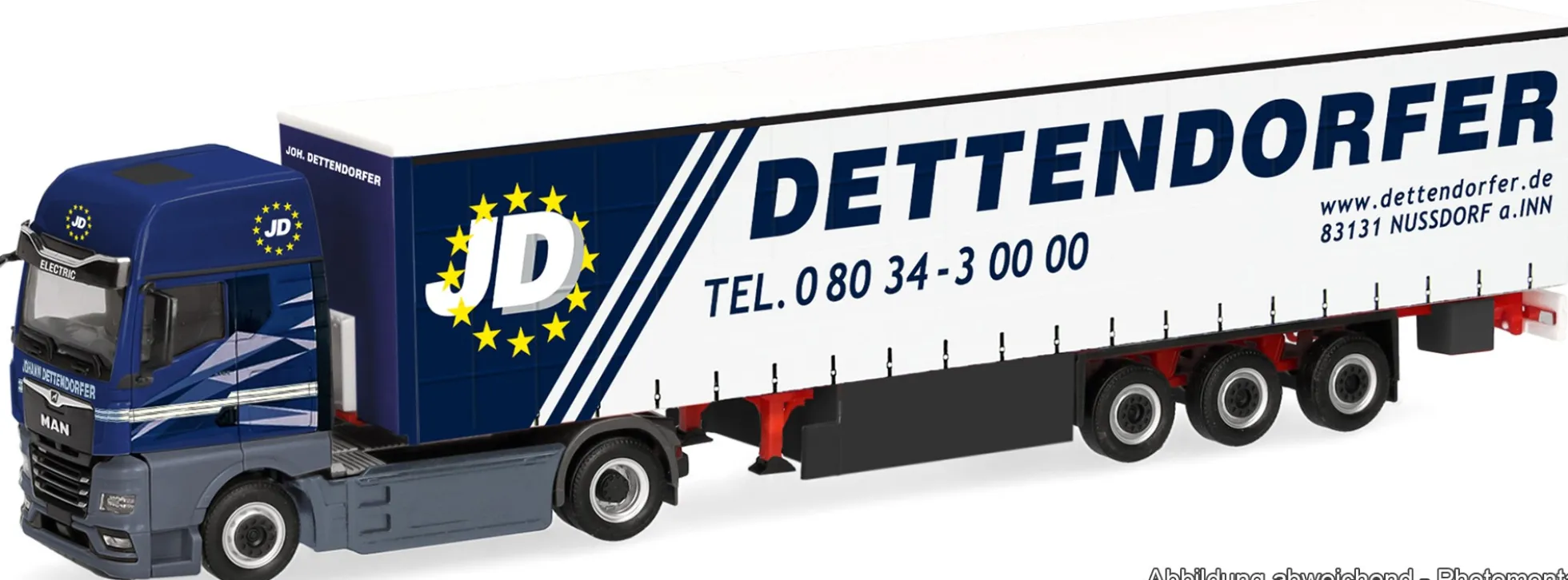 herpa 321822 MAN eTGX GX Sattelzug Dettendorfer | LKW-Modell 1:87