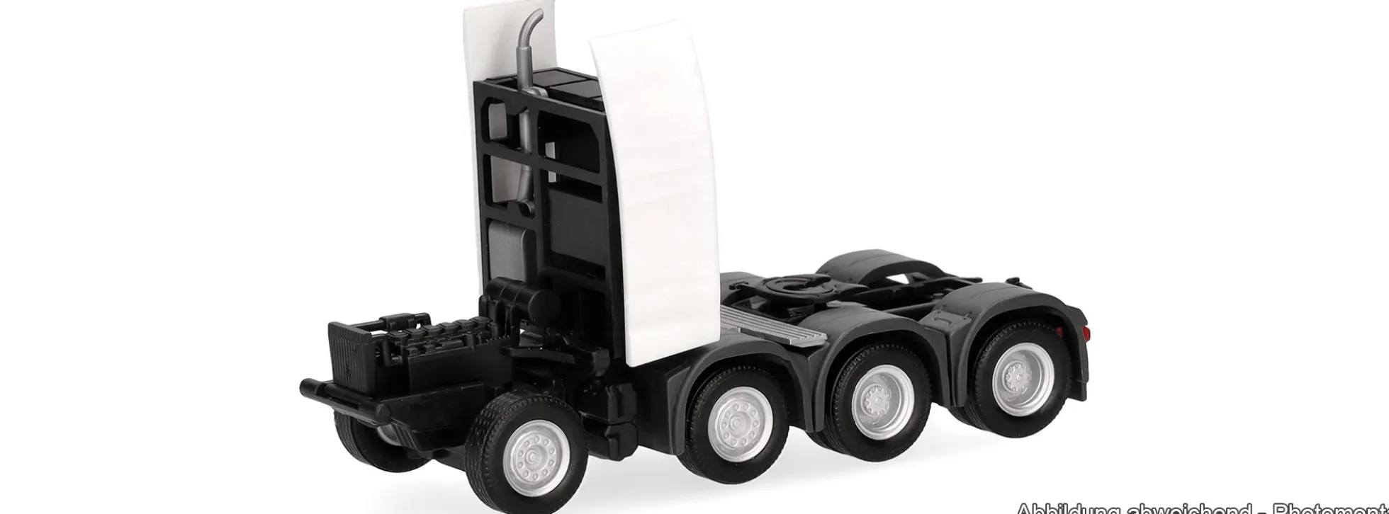 herpa 086356 MAN luftgefedert mit Turm und Verkleidung weiß | 2 Stück | Ersatz-Fahrgestell 1:87