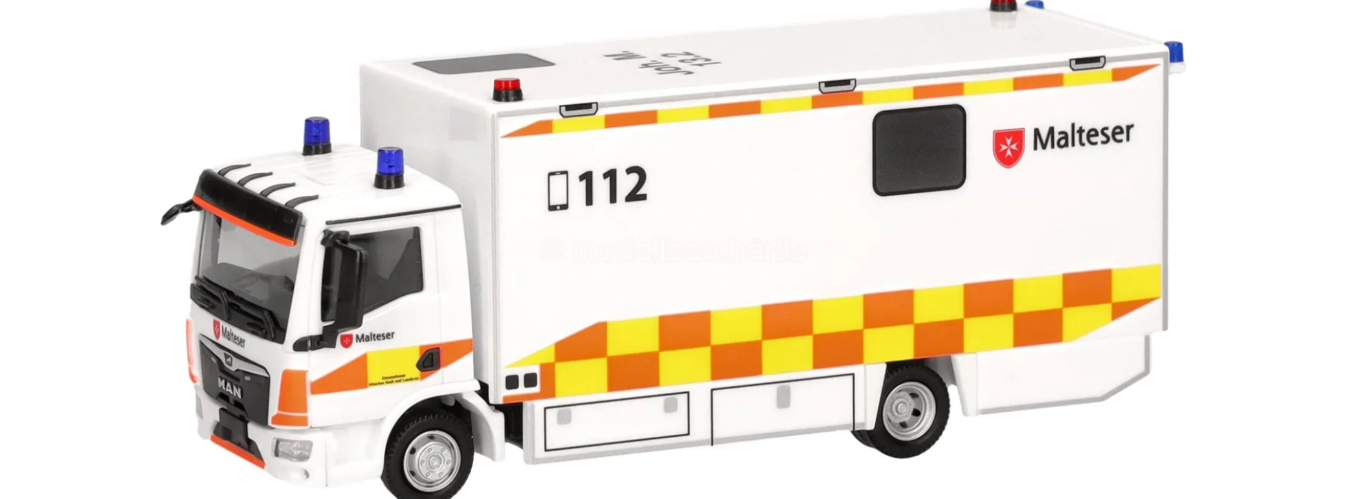 herpa 098809 MAN TGL CC Koffer-LKW Malteser München Blaulichtmodell 1:87