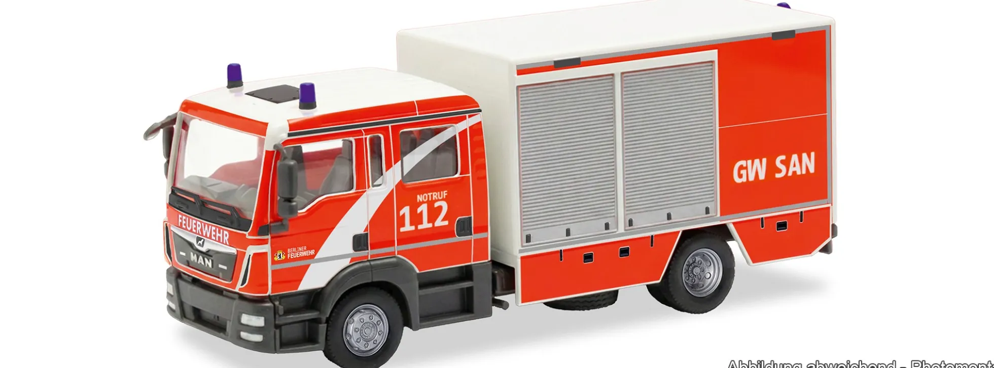 herpa 099585 MAN TGL Euro6 GW-SAN - Berliner Feuerwehr | Blaulichtmodell 1:87