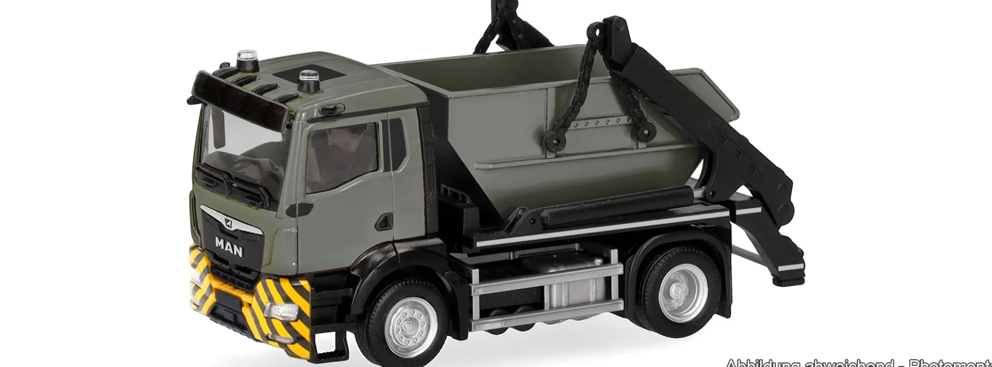 herpa 321716 MAN TGS NN Meiller Absetzkipper AK12 - grau/gelb | LKW-Modell 1:87