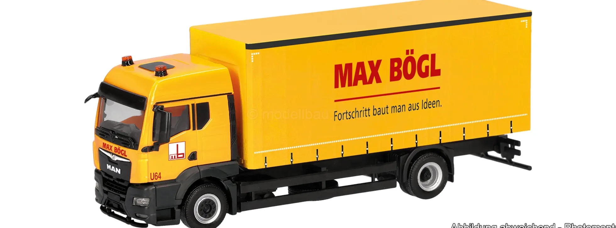 herpa 322256 MAN TGS TM Gardinenplanen-LKW - Max Bögl | LKW-Modell 1:87