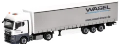 herpa 321235 MAN TGX GX Gardinenplanensattelzug Wasel Krane LKW-Modell 1:87