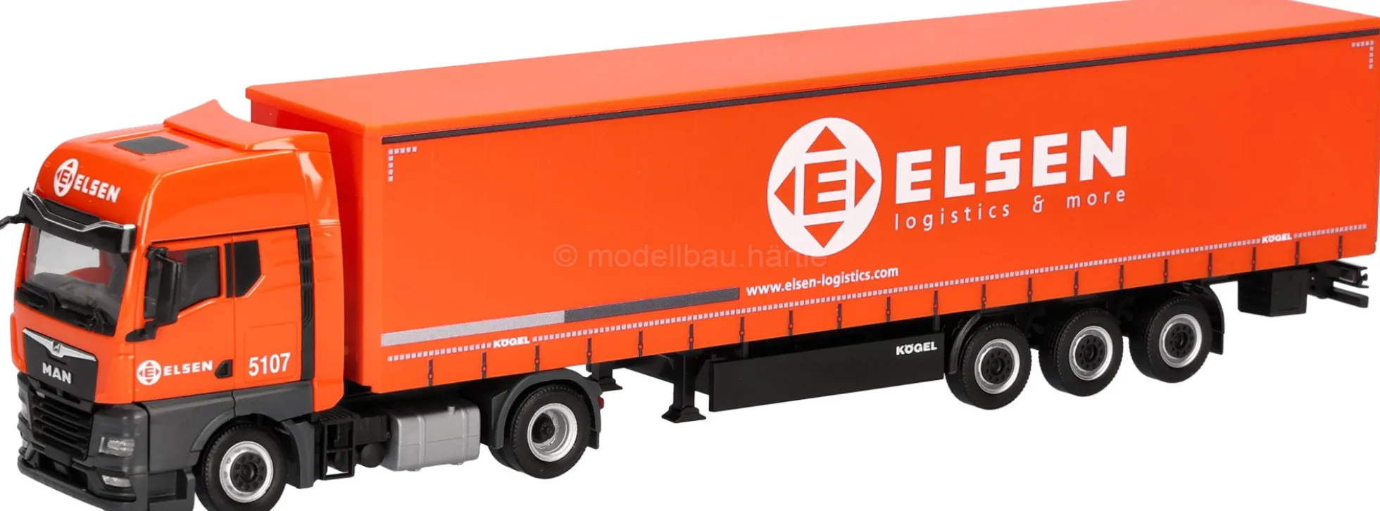 herpa 321150 MAN TGX GX Gardinenplanensattelzug Elsen LKW-Modell 1:87