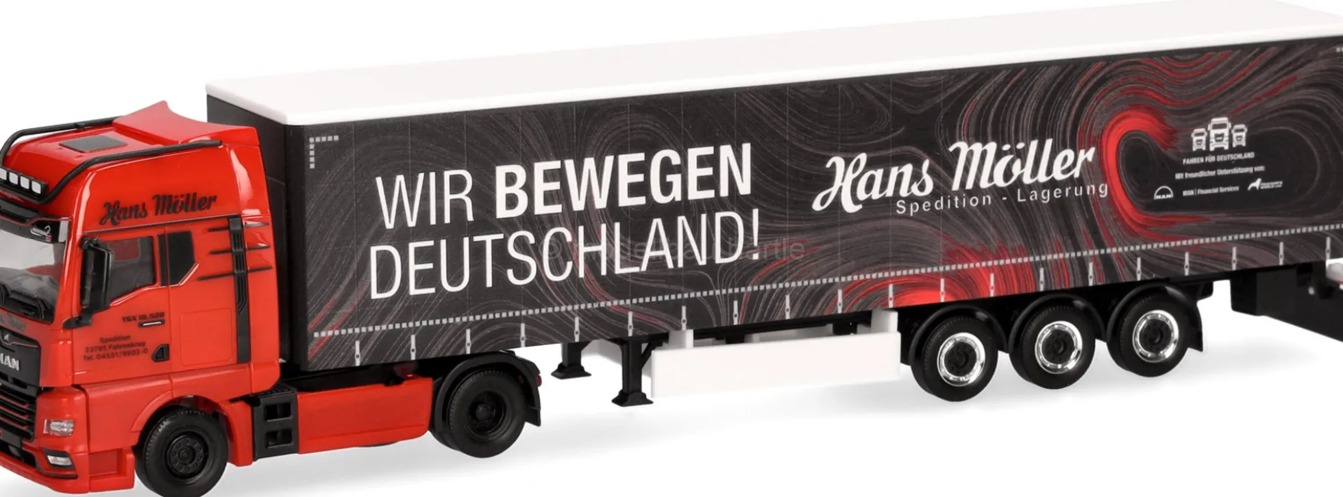herpa 319669 MAN TGX GX Sattelzug - Hans Möller / Wir bewegen DE | LKW-Modell 1:87
