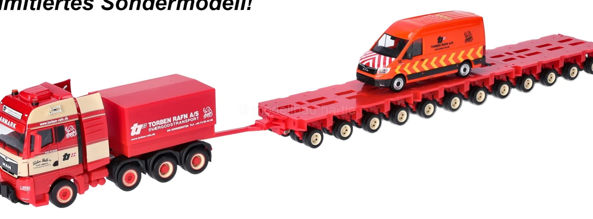 herpa 960991 MAN TGX GX Schwerlast-Set mit MAN TGE Transporter Torben Rafn PREMIUM Modellset 1:87