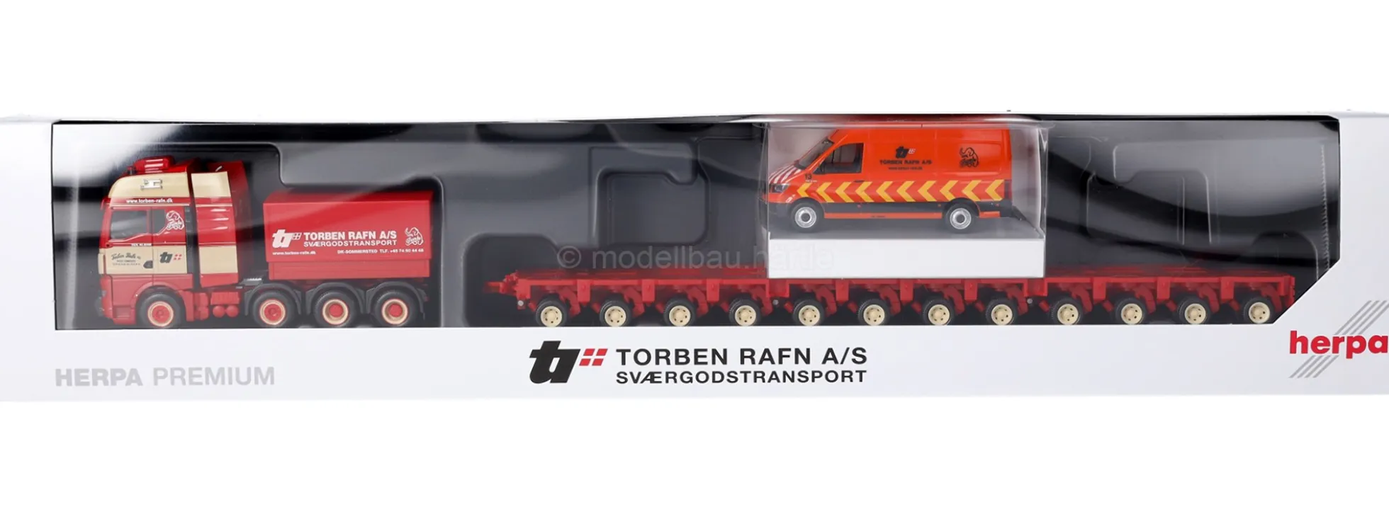 herpa 960991 MAN TGX GX Schwerlast-Set mit MAN TGE Transporter Torben Rafn PREMIUM Modellset 1:87