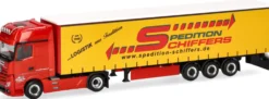 herpa 319218 MB Actros Gigaspace Gardinenplanen-Sattelzug Schiffers | LKW-Modell 1:87