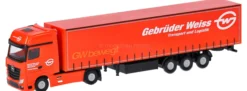 herpa 066891 MB Actros GS Gardinenplanen-Sattelzug - Gebrüder Weiss | LKW-Modell 1:160