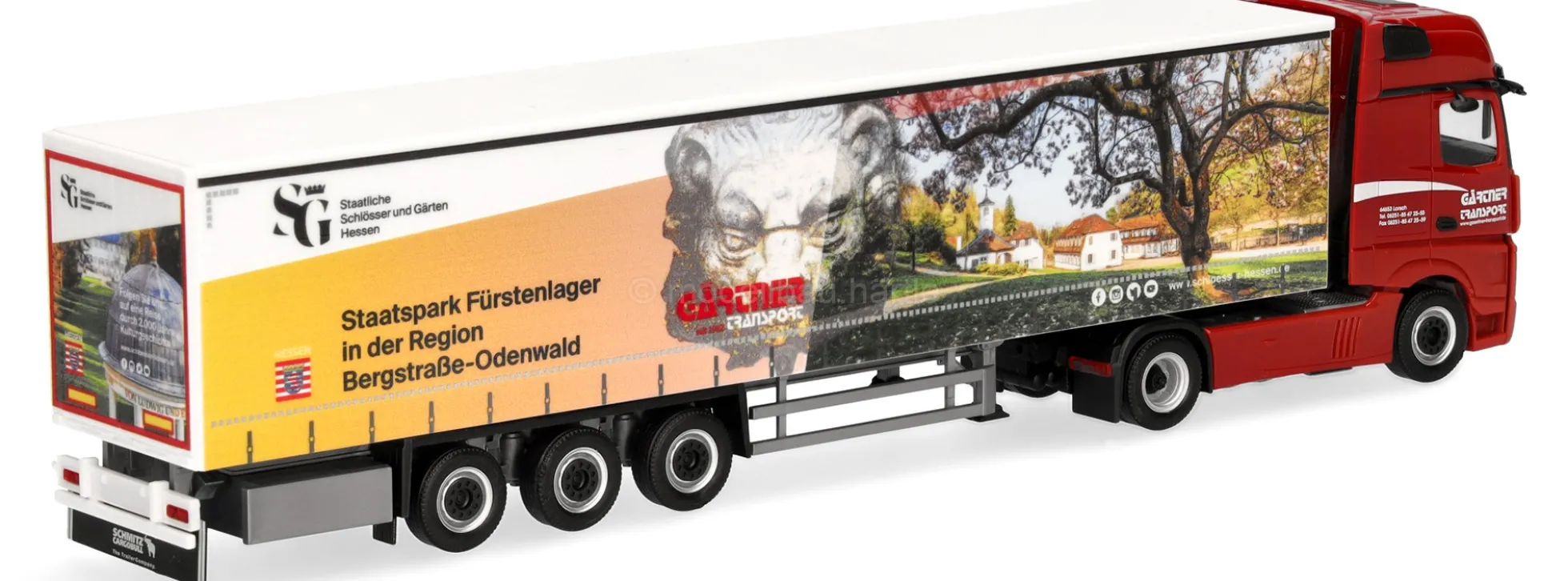 herpa 939263 MB Actros 18 L GS Gardinenplanen-Sattelzug - Gärtner / Fürstenlager | LKW-Modell 1:87