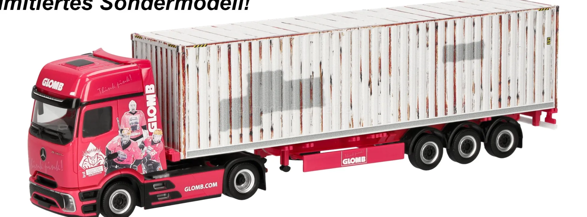 herpa 961226 MB Actros L ProCabin GS Container-Sattelzug - Glomb | LKW-Modell 1:87