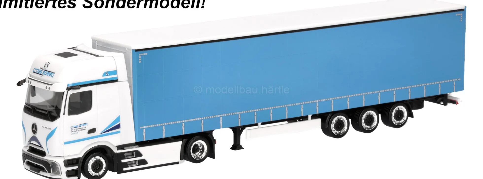 herpa 962674 MB Actros L ProCabin GS Gardinenplanen-Sattelzug - Cross Sped | LKW-Modell 1:87