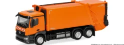 herpa 321839 MB Actros M Pressmüllfahrzeug kommunalorange | LKW-Modell 1:87