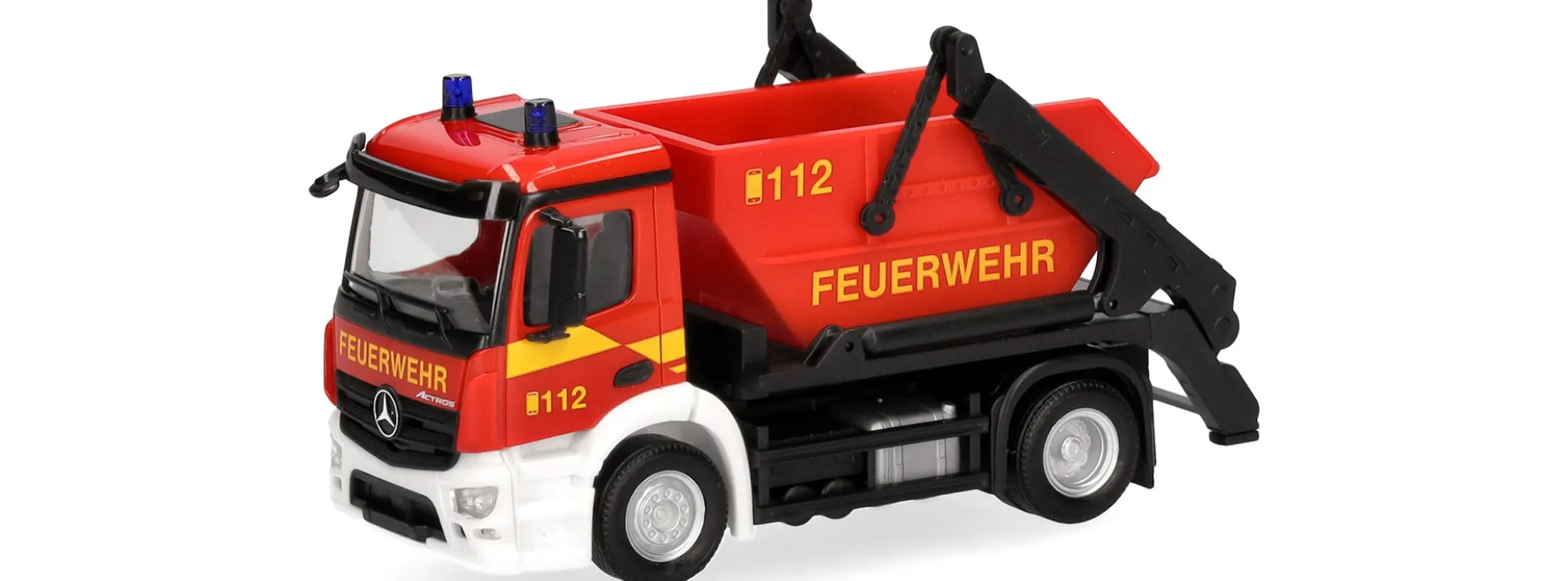 herpa 098250 MB Actros S Absetzkipper AK12 Feuerwehr | Blaulichtmodell 1:87